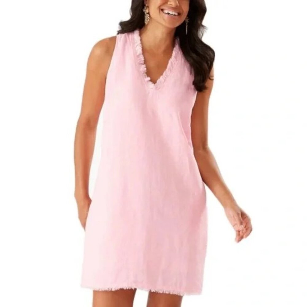 Tommy Bahama Light  Pink Sleeveless Linen  Dress